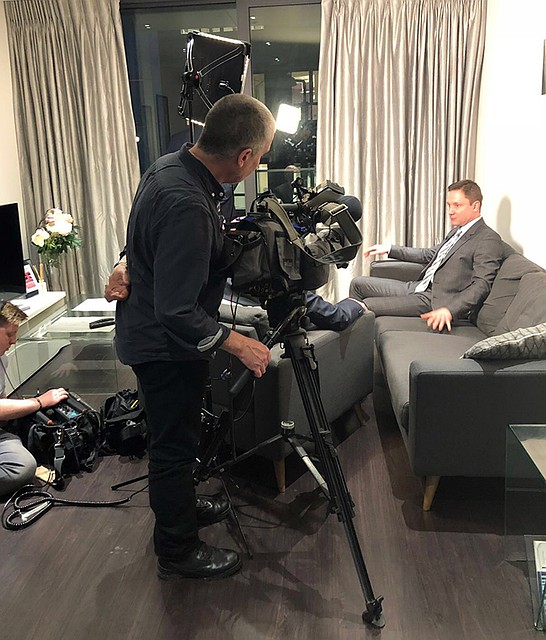 Сергей Капчук во время интервью британскому телеканалу SkyTV