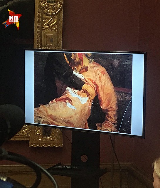 В "Третьяковке" показали, как изуродована картина "Иван Грозный и сын его Иван" Фото: Евгения КОРОБКОВА