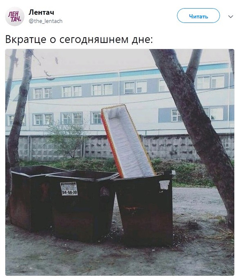Реакция в твиттере Лентач