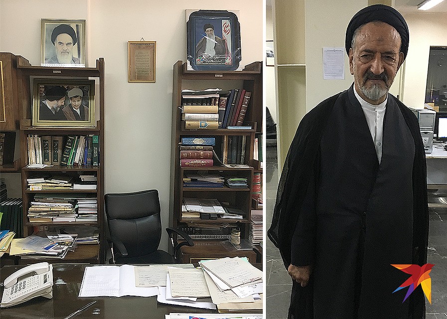 Кабинет представителя духовной власти (и сам он справа) в редакции одной из крупнейших иранских газет «Ettelaat Daily» Фото: Валерий РУКОБРАТСКИЙ