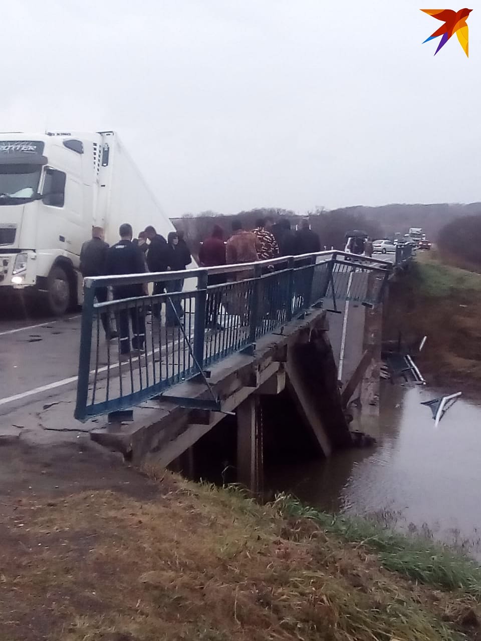 На месте аварии.