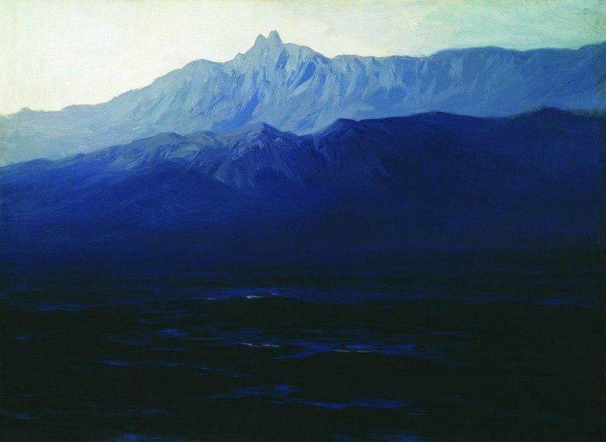 А.И. Куинджи. Ай-Петри. Крым. 1898 -1908. Бумага коричневая на картоне, масло, 39 x 53 см