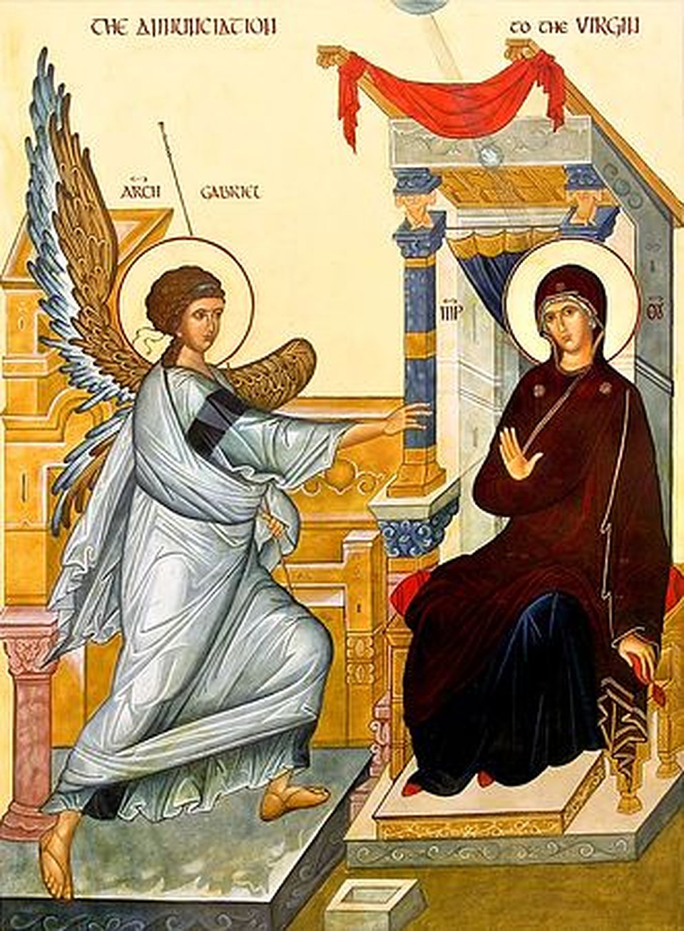 Древняя икона Благовещение.