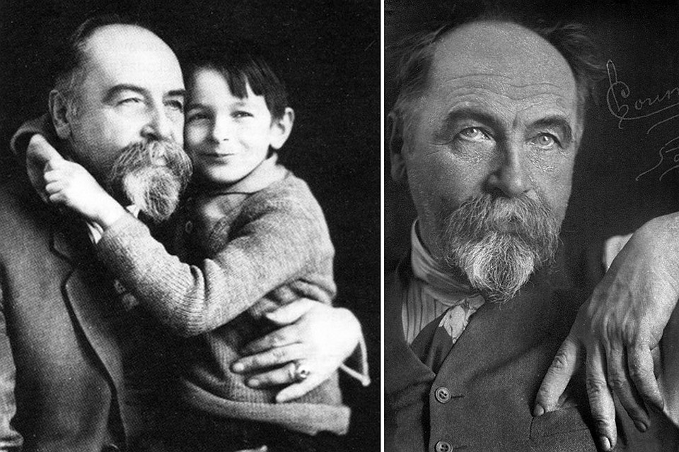 Петр Шумов - автопортрет (справа) и портрет с сыном Сержем, который станет известным физиком и участником антифашистского Сопротивления во Франции.