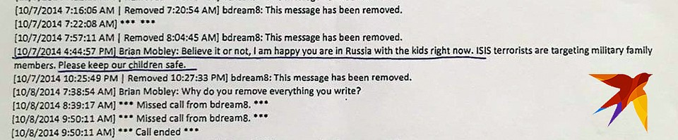 "Веришь или нет, я правда счастлив, что прямо сейчас ты с детьми в России", - писал Мобли