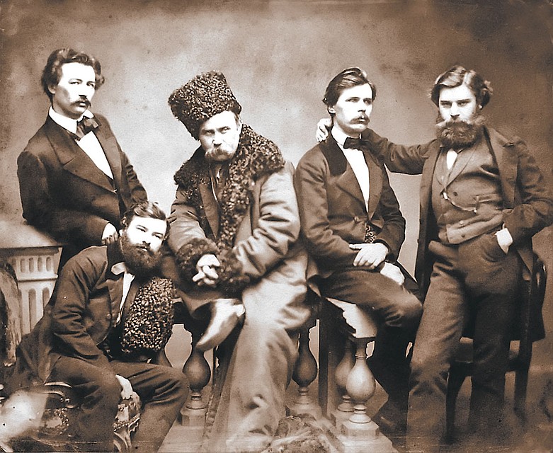 Тарас Шевченко (в центре) с товарищами из Кирилло-Мефодьевского братства. Фото: wikimedia.org