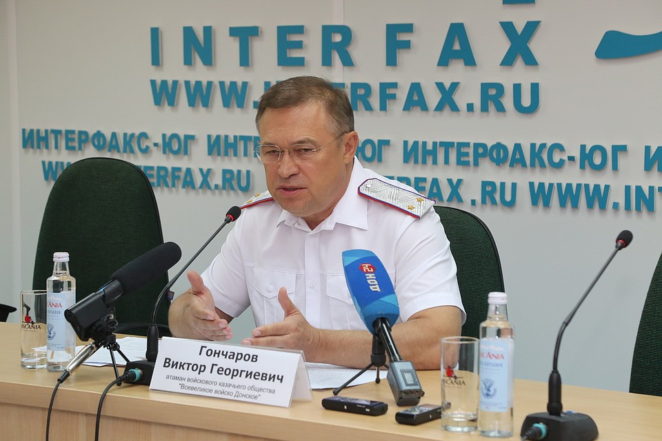 Виктор Гончаров ответил на вопросы журналистов в ходе пресс-конференции. Фото: пресс-служба ВКО "Всевеликое войско Донское"