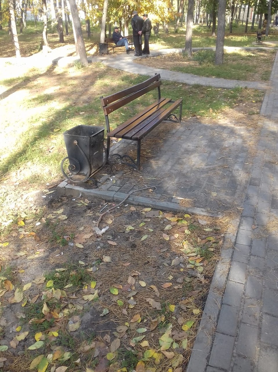 В скамейках пока недостает брусков. Фото: предоставлено управлением информации мэрии Воронежа.