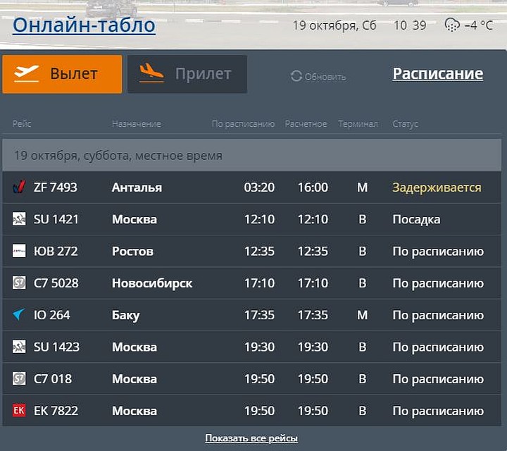 Задерживается вылет рейса в Турцию из-за погодных условий. Фото: cekport.ru