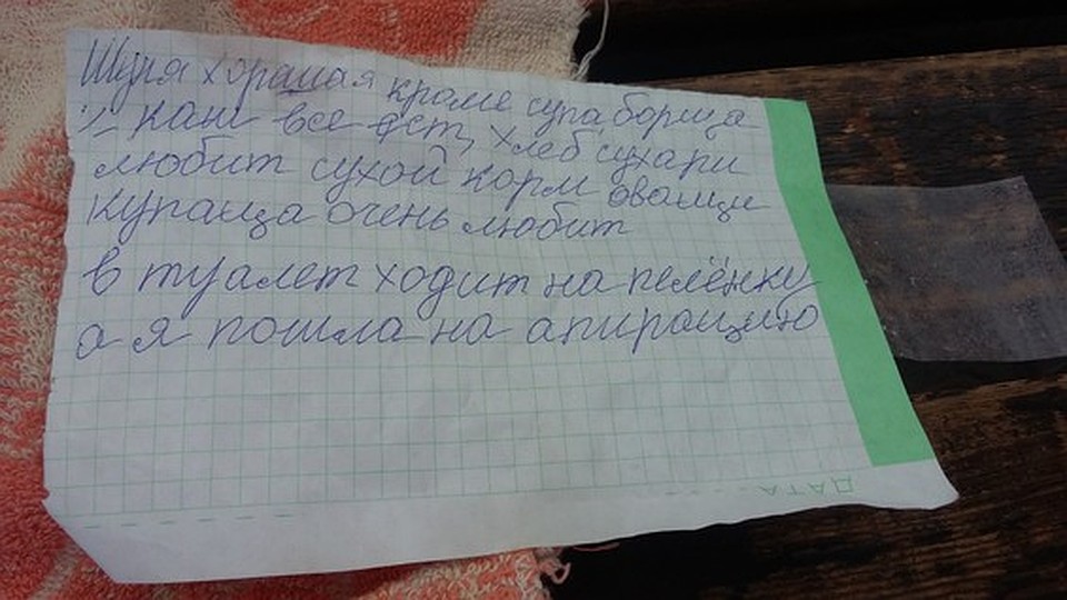 Записка предположительно написана пожилой женщиной. Фото: соцсети. Фото: Соцсети
