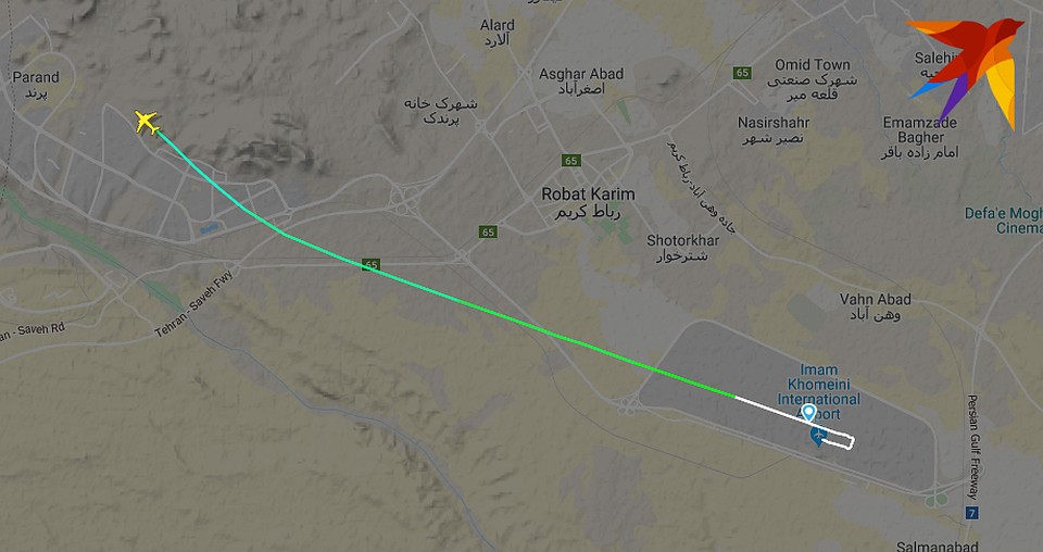 Самолет пропал с радаров всего через несколько минут после взлета. Фото: FlightRadar24.