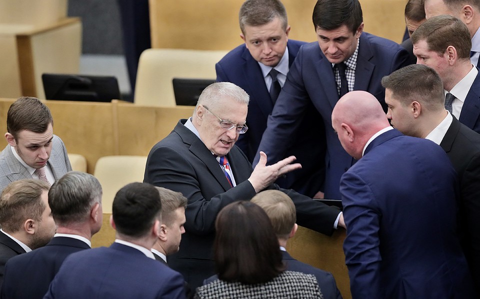 Владимир Жириновский на пленарном заседании Государственной думы РФ. Фото: Сергей Савостьянов/ТАСС