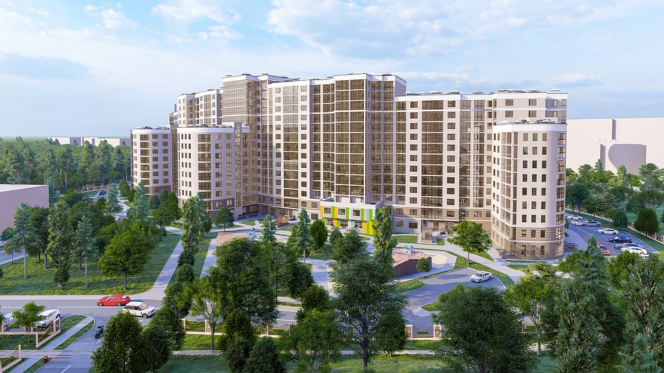 Детский сад, встроенный в структуру здания.