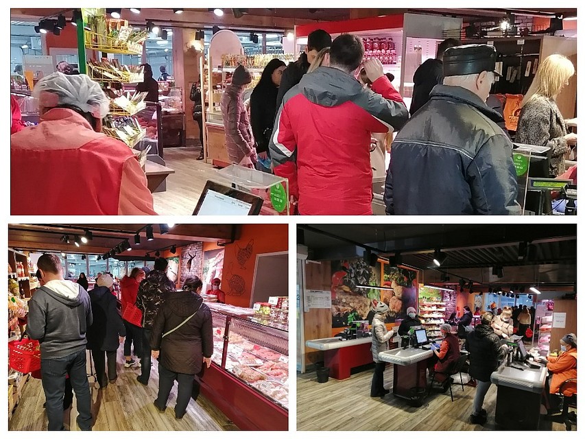 В мясном магазине на Молодогвардейцев аншлаг. Фото: Инна КУМЕЙКО