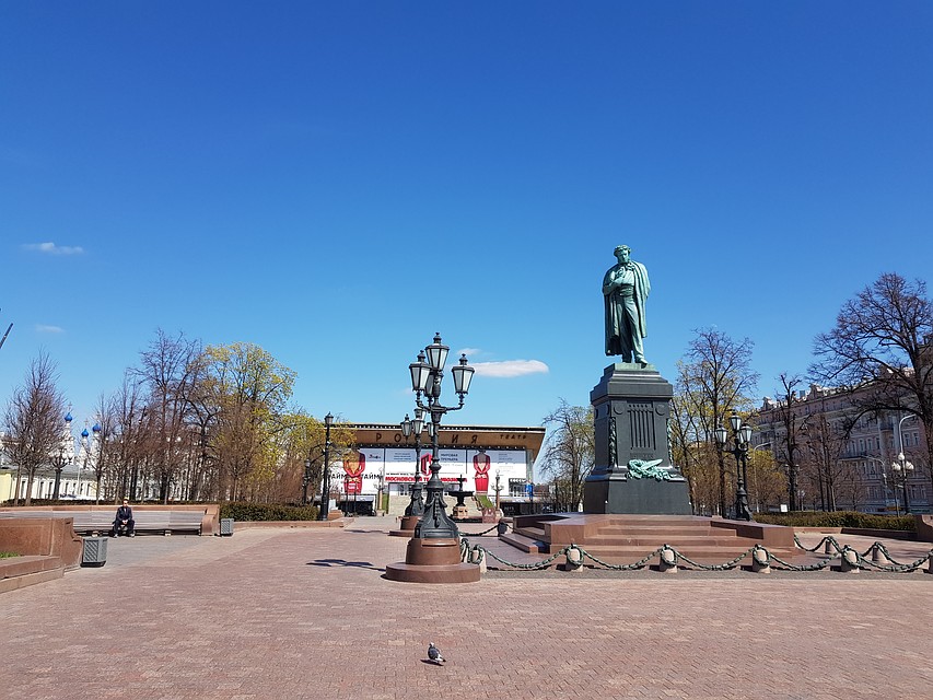 Одинокий Пушкин общается только с голубями Фото: Алиса ТИТКО