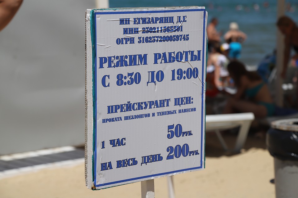 Лежаки по 50 рублей за час. Фото: Виталий КАРНАУХ