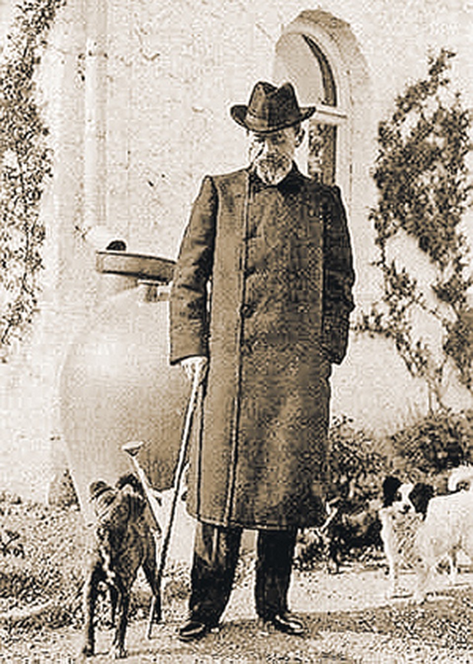 1901 год. Чехов на прогулке в Ялте. (Из архивов ИТАР - ТАСС.)