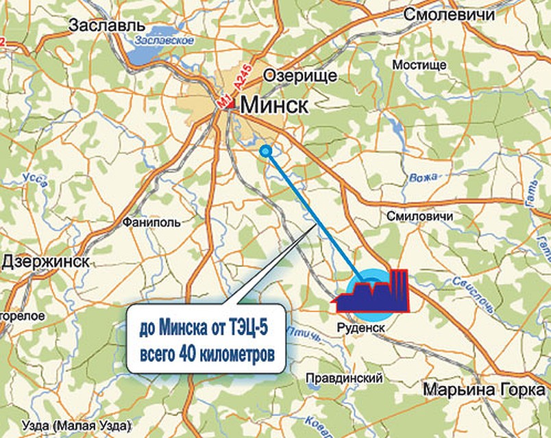 Белорусскую АЭС строили в 40 километрах от Минска.