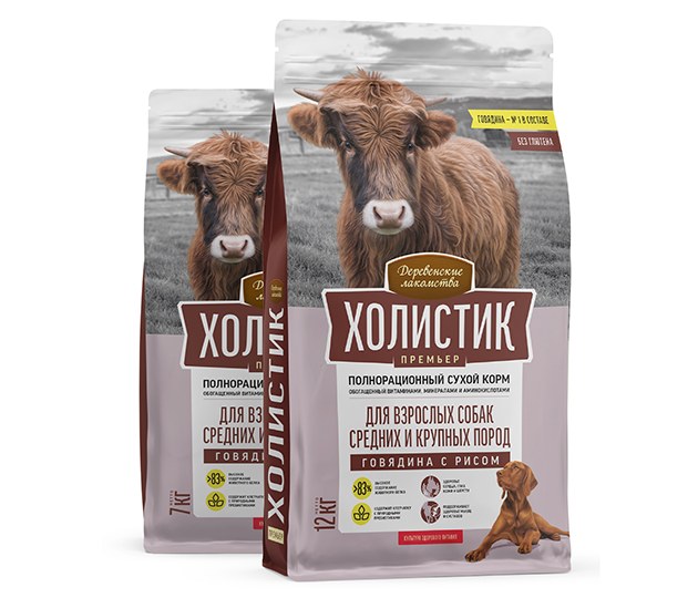 Сухой корм для взрослых собак средних и крупных пород, говядина с рисом