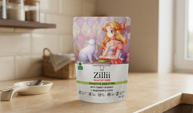 Влажный корм Zillii Healthy Care Sensitive Digestion с индейкой в соусе