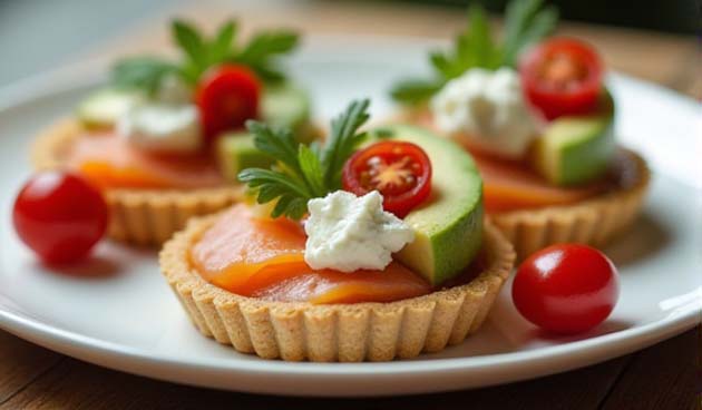 Тарталетки с кускусом, рыбой и сыром фета