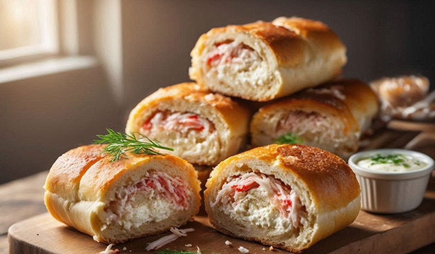 Рулетики с крабовыми палочками