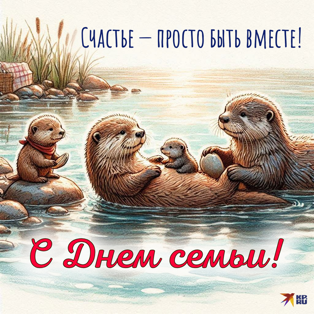 Красивые открытки на День семьи, любви и верности с поздравлениями