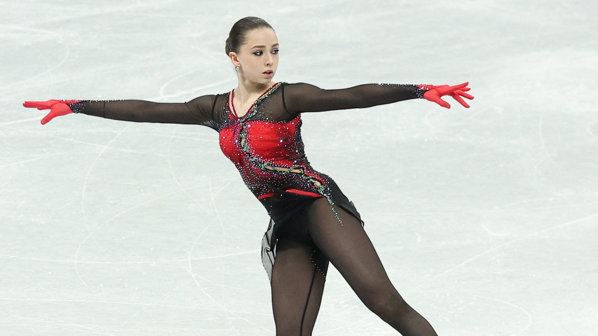 Камила Валиева вышла на разминку произвольной программы. Фото: REUTERS