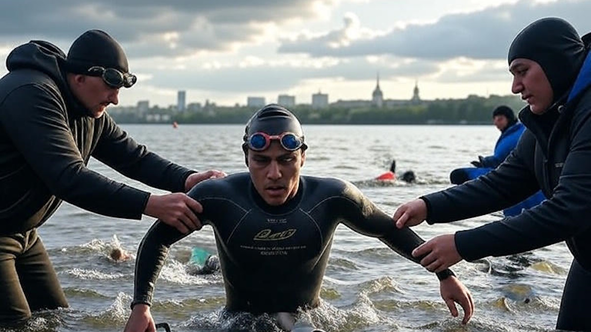Трагедия произошла на турнире по триатлону в Нижнем Новгороде. Фото: представление ИИ