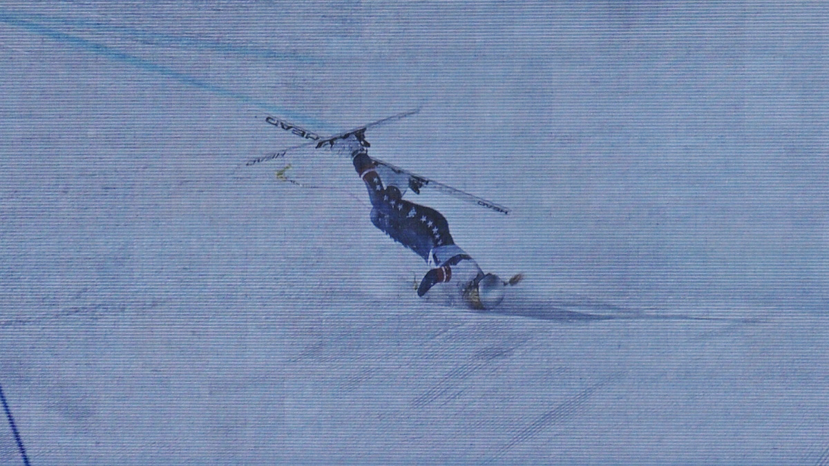 Линдси Вонн на Олимпиаде упала жестко на трассе. Фото: REUTERS